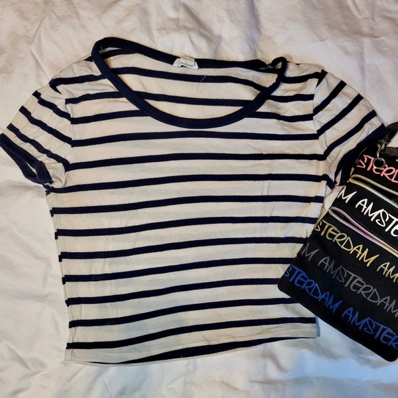 Striped XS Garage Cropped T-Shirt - Picture 2 of 4